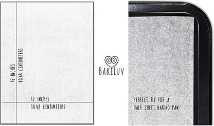 BAKELUV White Parchment Paper Sheets 12x16” | 200 Pcs | Non-Stick Precut Parchment Paper for Baking Sheets, Baking Paper, Unbleached Cookie Sheets, Wax Paper | Oven, Air Fryer, Grilling, Freezer
