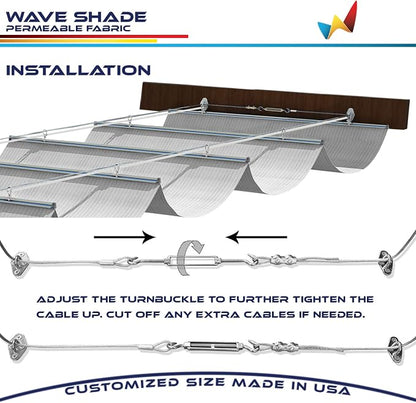Windscreen4less 7' x 30' Retractable Sun Shade Canopy Cover Sliding Wave Shade - Image 6