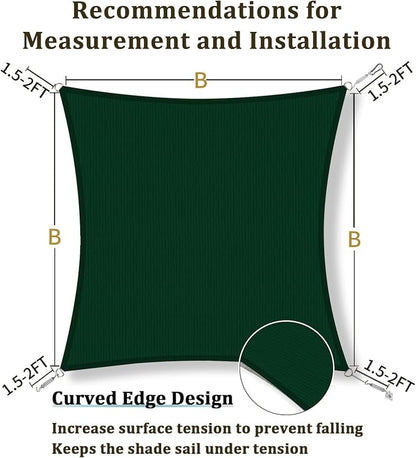 Shade&Beyond 6'x6' Sun Shade Sail Canopy Square, UV Block Breathable Curved - Image 5