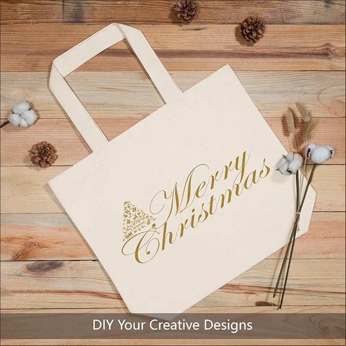 TOPDesign 1-Pack Super Strong Large 12oz Cotton Canvas Tote Bag, Reusable Grocery Shopping Cloth Bag, Fashionable Two-Tone Totes for Crafts, DIY Your Creative Designs