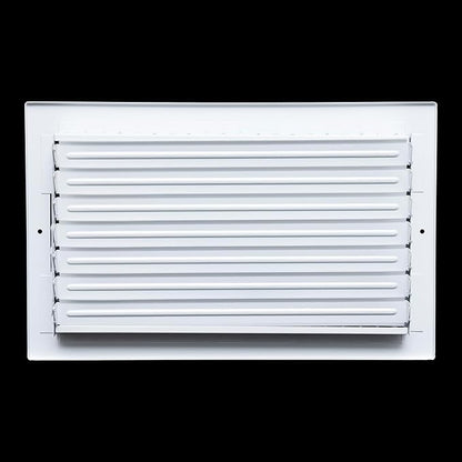 [2 Pack] Fits 14x8 Duct Opening Steel Adjustable Air Supply Grille by Handua | Register Vent Cover Grill for Sidewall and Ceiling | White | Outer Size: 15.75" X 9.75"