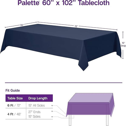 Gee Di Moda Rectangle Tablecloth - 60 x 102 Inch Caribbean Table Cloth for 6 Foot Rectangle Tables - Heavy Duty Washable Fabric - for Holiday Party, Dinner, Weddings, Baby Shower & Events
