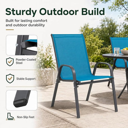 Majnesvon Outdoor Patio Chairs Set of 8, Stackable Patio Chairs, Front Porch - Image 3
