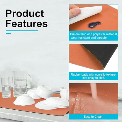 uxcell Silicone Mats for Kitchen Counter, 15.7" x 11.8" Non-Slip Countertop Protector Mat Heat Resistant Coffee Mat Waterproof Table Placemat, Orange
