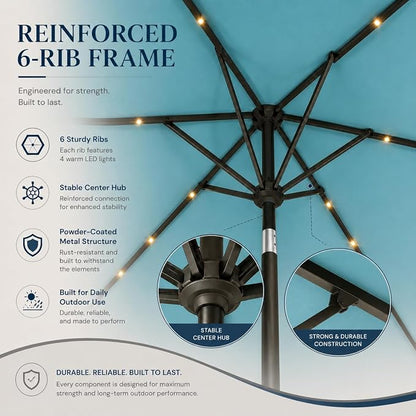 6.5 x 10ft Rectangular Patio Umbrella - Image 4