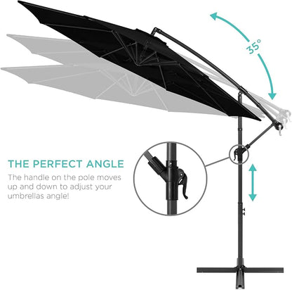 Best Choice Products 10ft Offset Hanging Market Patio Umbrella w/Easy Tilt - Image 4