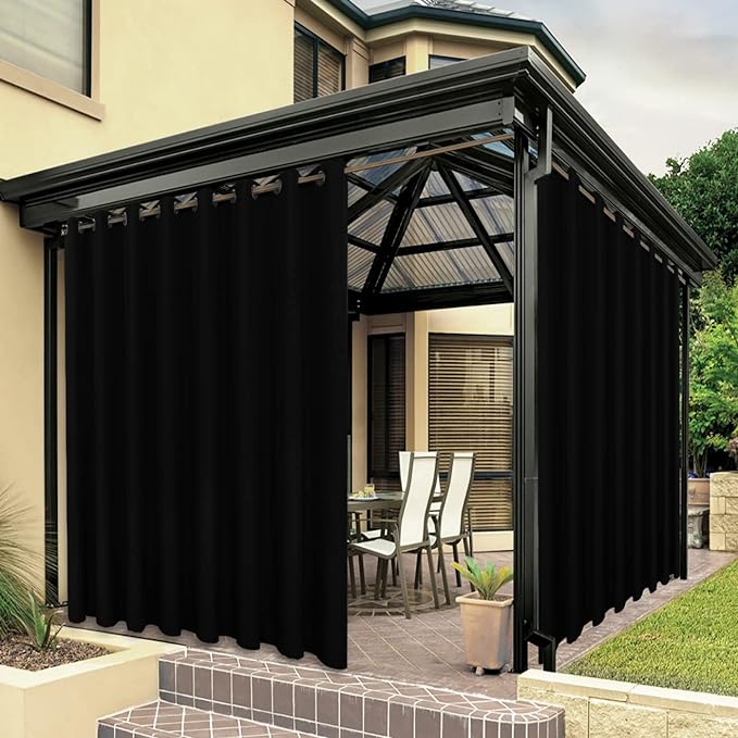 BONZER Extra Wide Waterproof Outdoor Curtains by Bonzer