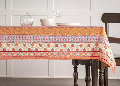Maison d' Hermine Table Cloth Rectangle Table 100% Cotton 60 x 120 Inches Fall Tablecloth Reusable Everyday Use for Thanksgiving Christmas Decorations Dining Farmhouse Party (Harvest Festival)