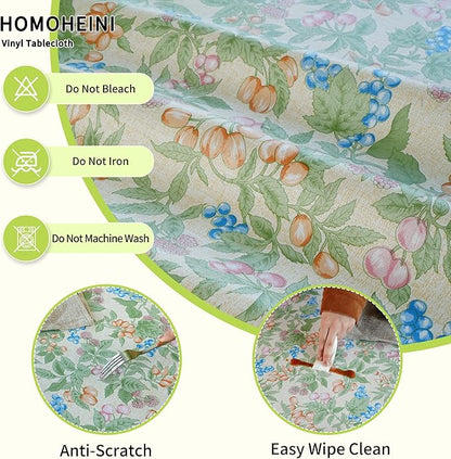 Rectangle Picnic Table Cloth, Elastic Waterproof Fitted Vinyl Tablecloths for 6 Foot Tables, Wipeable Flannel Backed Table Covers for Dining, Camping, Outdoor(Mulberry,30"x72")