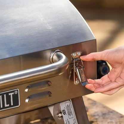 Masterbuilt Portable Propane Gas Grill with Folding Legs, Chrome-Coated Warming Rack and 288 Cooking Square Inches in Stainless Steel, Model MB20030819