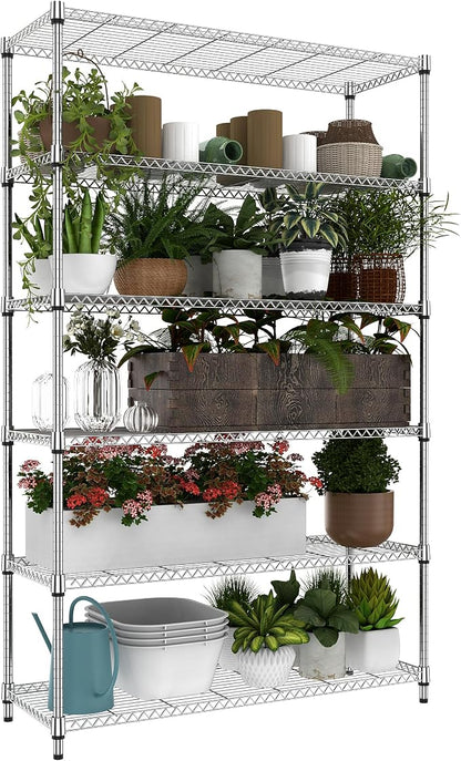 M MZG 6 Tiers Storage Shelves Load 2100LBS, Metal Shelving Wire Metal Shelving by MEIGAOPLASTICANDMETALHKCOLIMITED