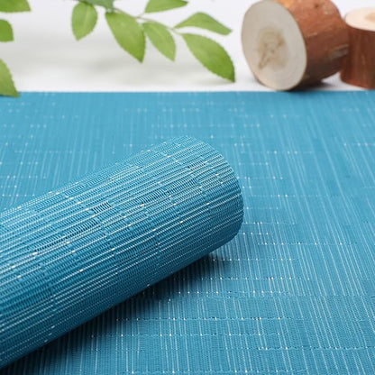 Myir JUN Table Runner, Vinyl Table Runner Indoor 72 Inch Long Arbitrarily Cropped Runner for Table Heatproof for Home Party (Blue, 15 x 72 inch)