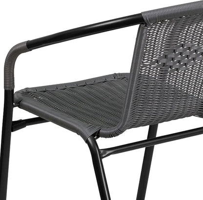 Flash Furniture Lila Modern Rattan Indoor/Outdoor Stackable Dining Chairs - Image 12