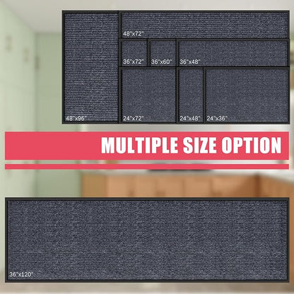 Kuyal Front Door Mat, 2'x3' Indoor Outdoor Entrance Mats, Commercial Floor Inside Outside Entrance, Heavy Duty Durable Welcome Mat, Rubber Backing Non Slip Outdoor Mats for Entryway,Dark Gray