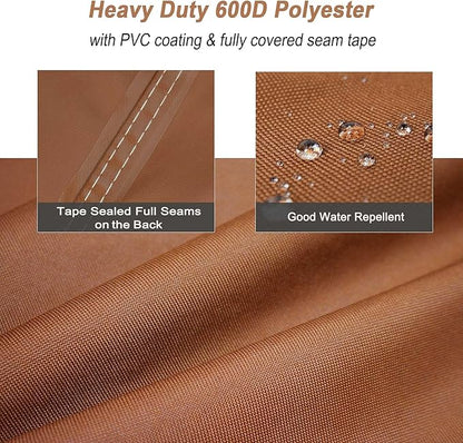 NettyPro Square Patio Table Cover 80 x 80 Inch, Waterproof 600D Heavy Duty Outdoor Furniture Covers for Dining Table and Chair Set, Brown