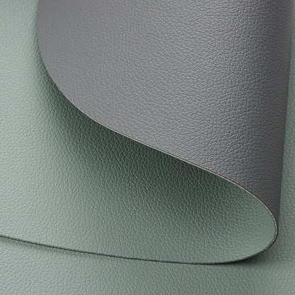Myir JUN Placemats, Dual-Sided Placemats Waterproof Faux Leather Placemats Set of 6 Place Mats and Coasters Non-Slip Washable Table Mats for Dining Table (Gray Sage Green, Set of 4)