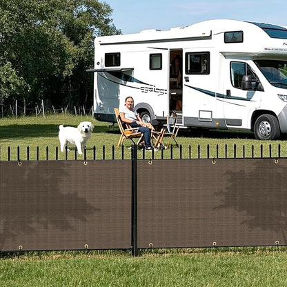 2.5' x 171' Balcony Privacy Screen Fence Cover with Zip Ties Grommets for Apartment Patio Porch Deck Backyard Outdoor (Brown)