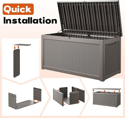 Outdoor Deck Storage Box, Resin Deck Boxes Indoor and outdoor, Waterproof - Image 7