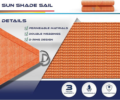 Windscreen4less 25' x 25' x 25' Sun Shade Sail Triangle Outdoor Canopy Cover UV - Image 3
