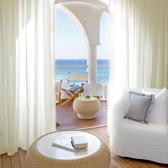 Outdoor Sheer Curtains for Patio Waterproof, 4 Panels Rod Pocket Indoor/Outdoor - Image 7