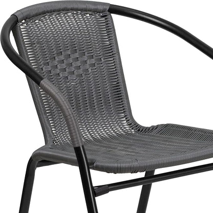 Flash Furniture Lila Modern Rattan Indoor/Outdoor Stackable Dining Chairs - Image 11