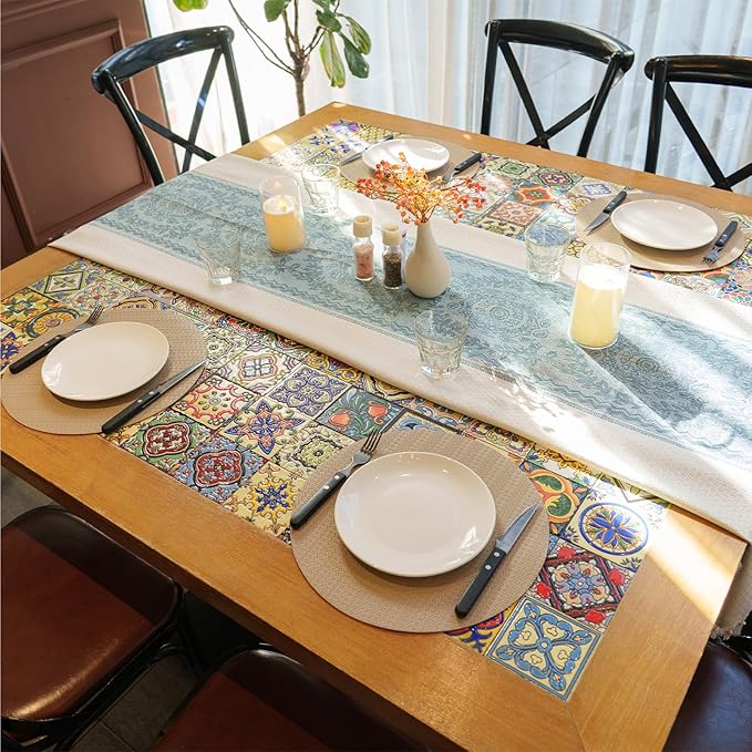 Round Faux Leather Placemats Set of 6 – 13 Inch Vinyl Mats, Heat Resistant, Non Slip, Wipeable & Washable, Easy to Clean Dining Table Decor for Kitchen & Holiday Gatherings（Light Taupe）