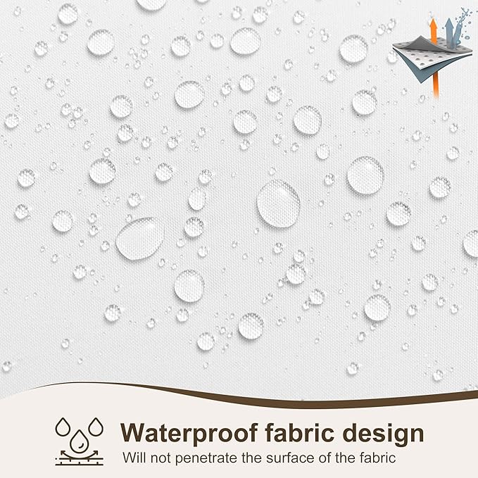 HolidayIdeas Waterproof Patio Outdoor Curtains with Rod Pocket 8 Pcs- UV & Privacy Protect Weatherproof Gazebo Outdoor Drapes for Porch, Balcony, Apartment, Sliding Glass Door, White, 54x84 Inch