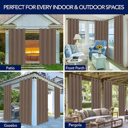 PureFit Outdoor Curtains for Patio Waterproof Weatherproof Outside Curtains | - Image 5