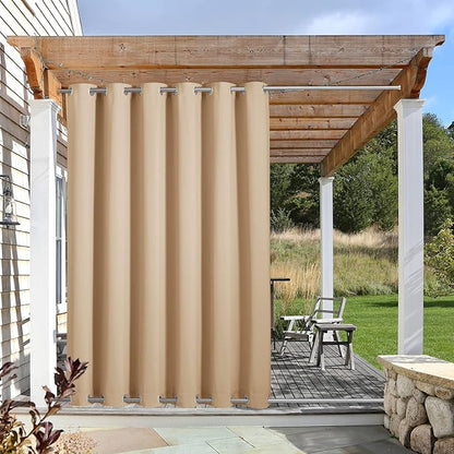 NICETOWN Outdoor Curtain for Patio Waterproof, Sunlight Block Rustproof Grommet by NICETOWN