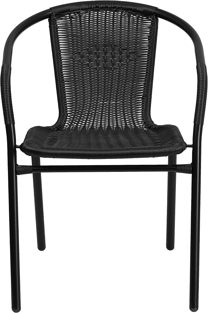 Flash Furniture Lila Modern Rattan Indoor/Outdoor Stackable Dining Chairs - Image 11