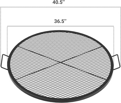 Stanbroil Heavy Duty X-Marks Fire Pit Cooking Grill Grates with Support X Wire - Outdoor Round BBQ Campfire Grill Grid - Camping Cookware, 36-Inch