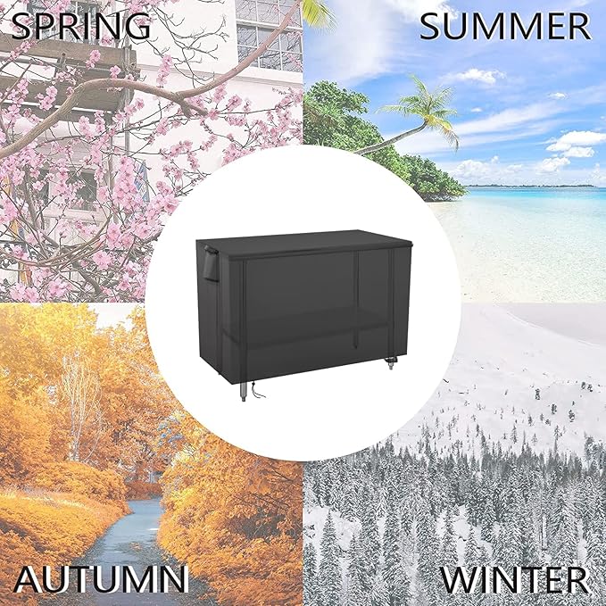 Outdoor Prep Table Cover 60 Inch,Waterproof Patio Stainless Steel Metal BBQ Table Cover All Season Protection for Outdoor Table - 60 x 24 x 35 Inch
