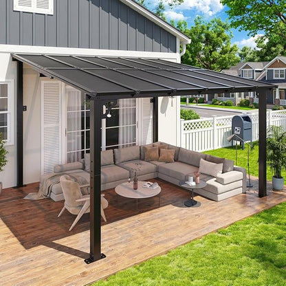 Aoxun 12’x10’ Gazebo with Aluminum Frame & Polycarbonate Panel, Outdoor Patio by Aoxun