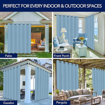 PureFit Outdoor Curtains for Patio Waterproof Weatherproof Outside Curtains | - Image 5