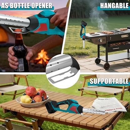 LouSdZoke Cordless Fire Starter Compatible for Makita 18V Battery,1472℉ in 60 Seconds,Chemical Free Heated,Electric Charcoal Starter with Air Blower for Grill,BBQ,Campfire (No Battery)