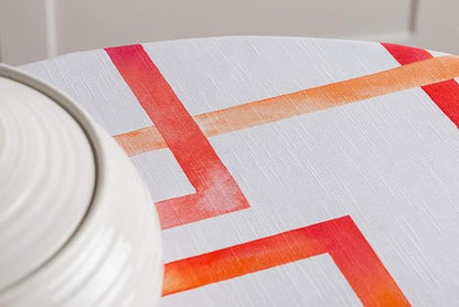 Maison d' Hermine Table Cloth Round Table 100% Cotton 63 Inches Tablecloth Reusable Decorative Everyday Use for Dining Room, Farmhouse, Home, Party, Festive & Wedding Spring Summer - Summer Maze