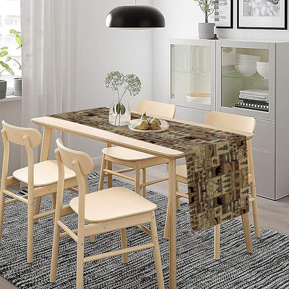 Wildlife Bear Table Runner, Rustic Cabin Animal Farmhouse Table Runner for Home Kitchen Dining Table Party Home 13x90in