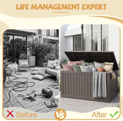 Outdoor Storage Box Waterproof, 360 Gal Gen 2 Resin Deck Box - Image 2
