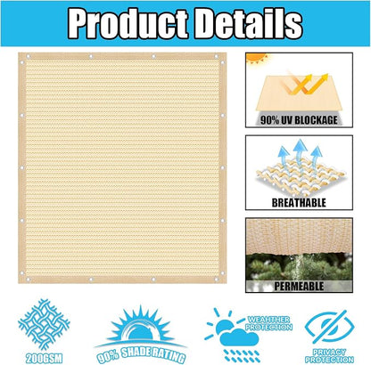 Amagenix 90% Pergola Shade Cover 14' X 24' Sun Shade Cloth - Image 3