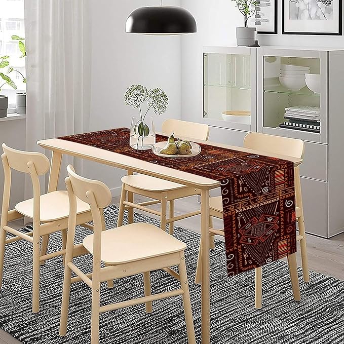African Table Runner, African Aboriginal Ethnic Tribal Table Runner for Dining Kitchen Farmhouse Party Coffee Home 13x36in