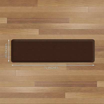 GelPro Anti Fatigue Nonslip Mat: Hard Floor Utility Mats for Garage, Patio and Kitchen - 20" x 72" x .5" - Leather Grain Truffle