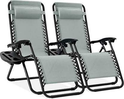 Best Choice Products Set of 2 Adjustable Steel Mesh Zero Gravity Lounge Chair by Unknown