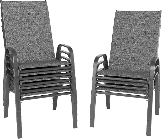 Patio Chairs Set of 8, Stackable Outdoor Dining Chairs by furniture