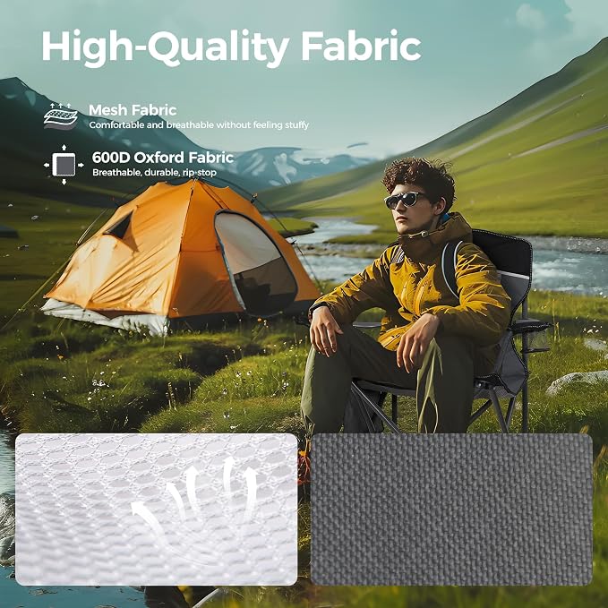 ALPHA CAMP Oversized Fully Padded Camping Chairs - Image 6