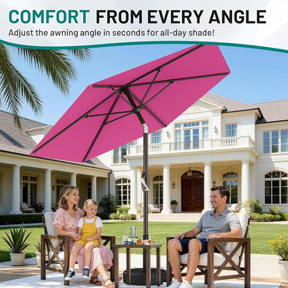 7.5FT Patio Umbrella Table Market Umbrella w/Tilt and Crank, Heavy-Duty Outdoor - Image 4