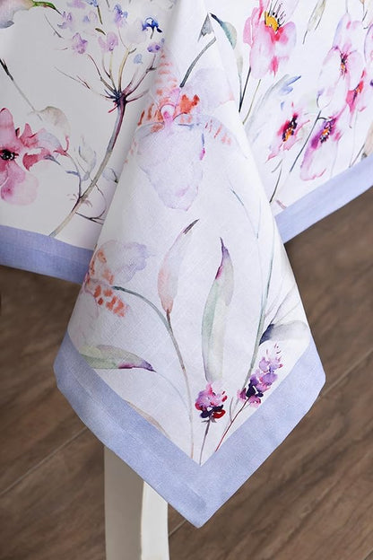 Maison d' Hermine Table Cloth Square Table 100% Cotton 54 x 54 Inches Tablecloth Reusable Decorative for Dining Room, Farmhouse, Home, Party, Festive & Wedding Spring Summer - Summer Floral