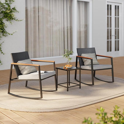 Gizoon 3 Pieces Rocking Patio Bistro Set | - Image 9