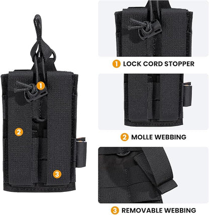EXCELLENT ELITE SPANKER Tactical Open-Top Single/Double/Triple Molle Mag Pouch for Pistol Mag Pouch Tactical Bag Accessories Holder