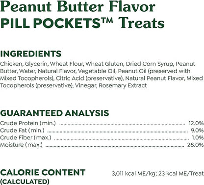 Greenies Pill Pockets for Dogs, Large Size Soft Dog Treats, Peanut Butter Flavor, 15.8 oz. Pouch