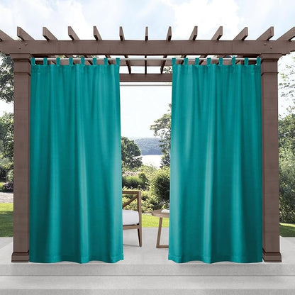 EXCLUSIVE HOME Cabana Solid Indoor/Outdoor Light Filtering Hook-and-Loop Tab by TownCountryLiving